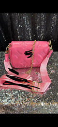 Pink puff crossbody