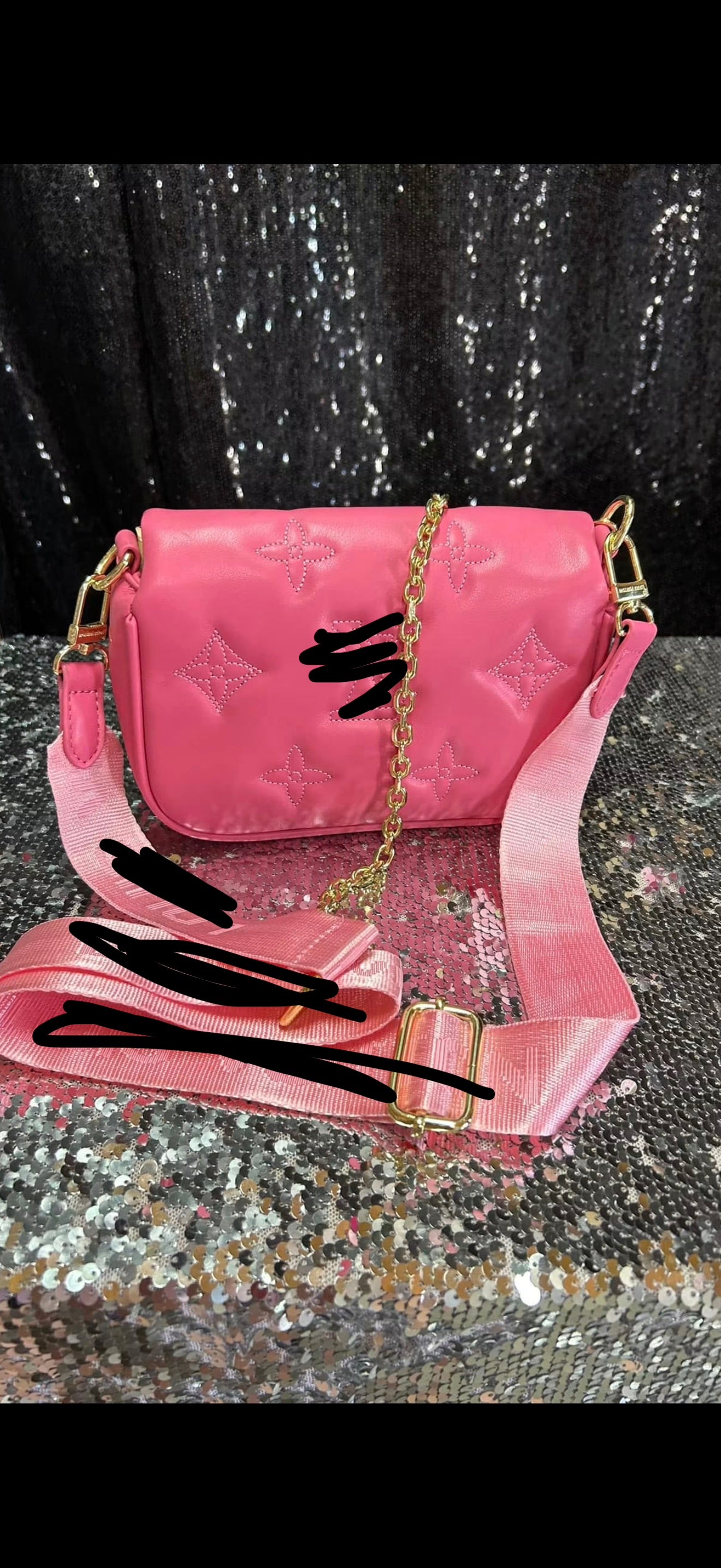 Pink puff crossbody