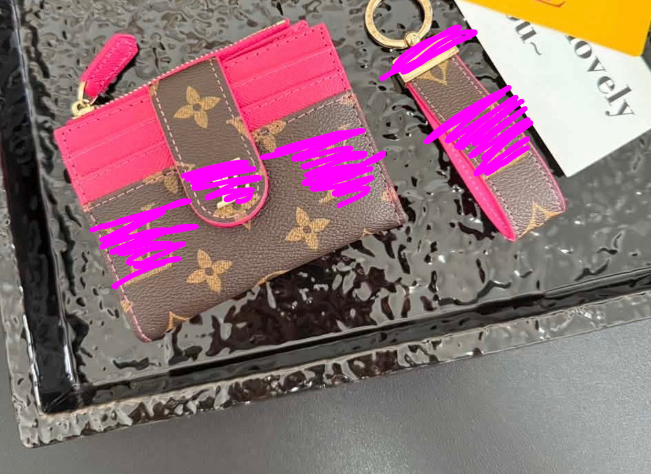 Hot pink keychain set
