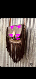 Brown fringe crossbody