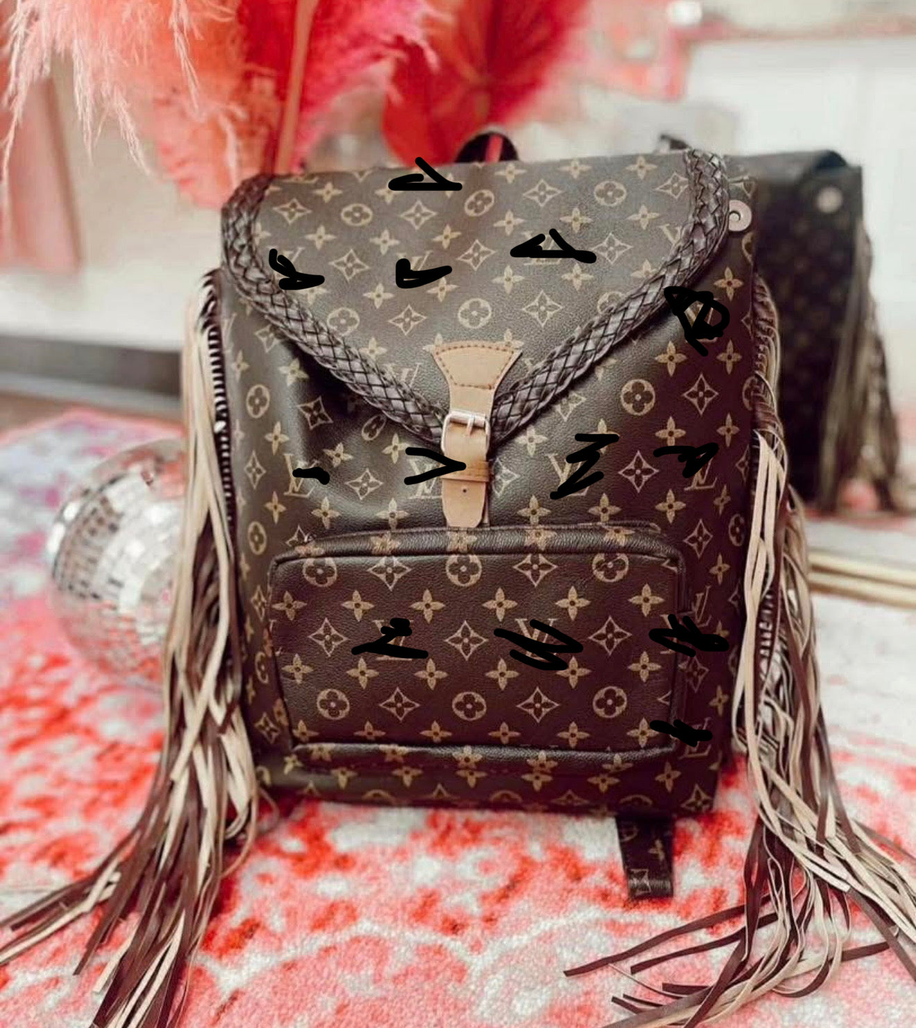 Boujee fringe backpack