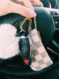 Checkered coin pouch