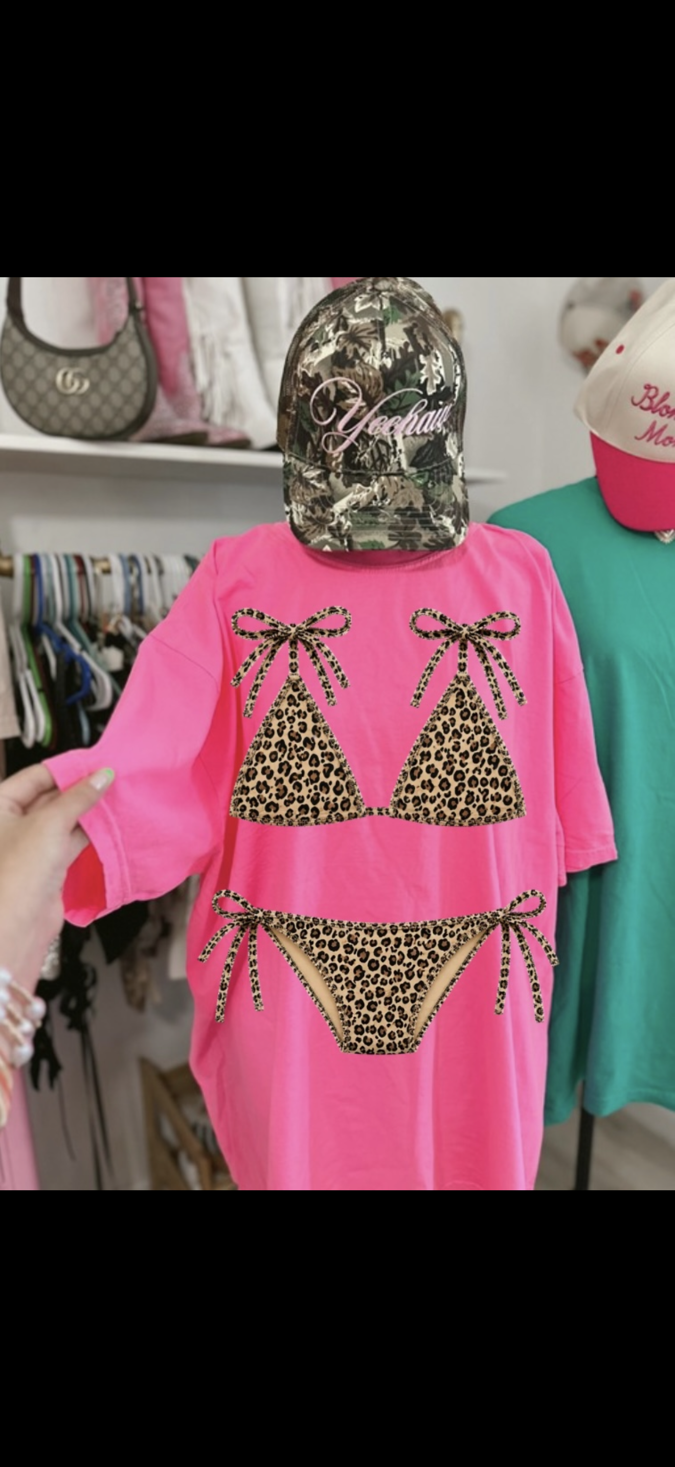 Pink bikini tee